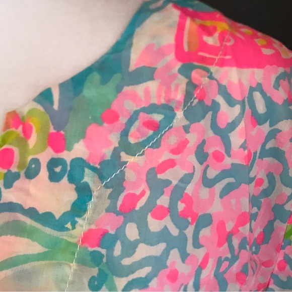 LILLY PULITZER XS MARCO ISLAND TUNIC LOVERS CORAL GRAIL! BEAUTIFUL PRINT - Picture 5 of 9